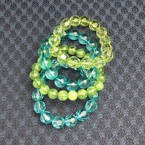 4  stretchy  bead bracelets